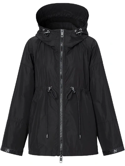 Burberry Bacton Shape-memory Taffeta Hooded Jacket In Black