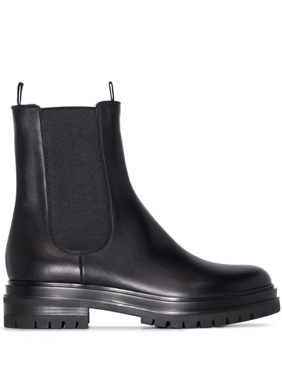 Gianvito Rossi Black Chester Leather Chelsea Boots