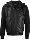 DOLCE & GABBANA LEATHER PANEL JACKET