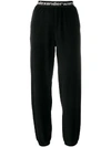 Alexander Wang T Black Corduroy Stretch Logo Lounge Pants In Black