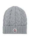 MONCLER LOGO PATCH BEANIE HAT