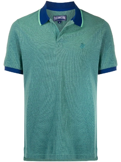 Vilebrequin Embroidered Logo Polo Shirt In Green