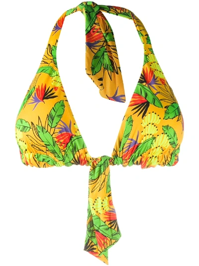 Vilebrequin Halter Go Bananas Bikini Top In Yellow