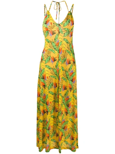 Vilebrequin Tropical-print Midi Dress In Yellow