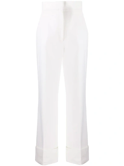 Alberta Ferretti High Waisted Tailored Trousers In White