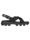 PRADA NYLON AND LEATHER SANDALS,11454196