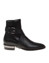 BALMAIN BLACK CALF LEATHER BOOTS,11454171