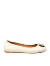 TORY BURCH BALLERINA MULTI LOGO IN IVORY COLOR LEATHER,11453787