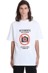 VETEMENTS T-SHIRT IN WHITE COTTON,11455694