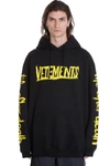 VETEMENTS SWEATSHIRT IN BLACK COTTON,11455682