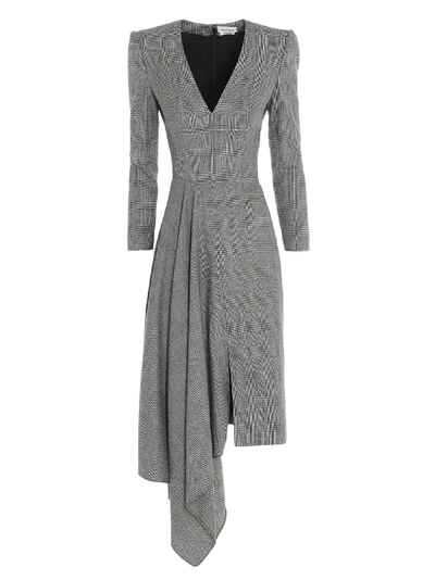 Alexander Mcqueen Prince Of  Wales Dress In Grey