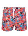 KITON RED SWIMSUIT WITH BLUE FLORAL FANTASY,11455176