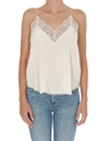 Zadig & Voltaire Christy Lace-trimmed Silk Top In White