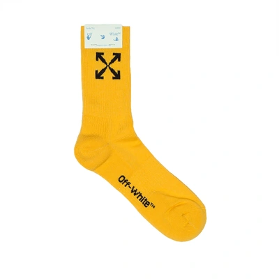 Off-white Arrow Mid Sport Socks In Yellow