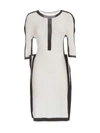 Issey Miyake Colour Block Knit Dress In White