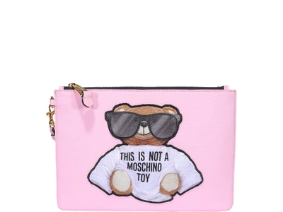Moschino Ready To Bear Pochette In Pink