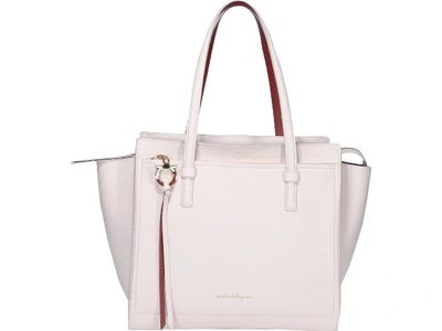 Ferragamo Double Hand Hand Bag In White