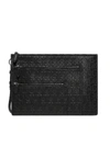 FERRAGAMO GANCINI-MOTIF LEATHER POUCH,11454637