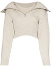 Jacquemus Risoul Layered Ribbed Merino Wool Sweater In Grey