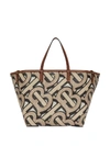 BURBERRY MINI MONOGRAM PRINT E-CANVAS BEACH TOTE