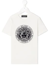 Young Versace Kids' Studded Medusa Logo T-shirt In White