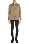 SAINT LAURENT LEOPARD PRINT SILK BUTTON-UP SHIRT,564172Y1B24