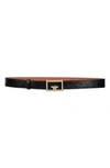 GIVENCHY LOGO BUCKLE LEATHER BELT,BB405RB0WF