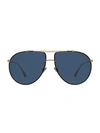 Dior Monsieur1 63mm Aviator Sunglasses In Blue