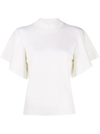 Chloé Ruffle-sleeve Top In White