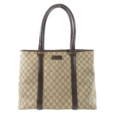 Pre-owned Gucci Brown/beige Gg Coated Canvas Tote Bag