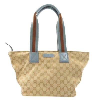 Pre-owned Gucci Beige/brown Gg Canvas Tote Bag
