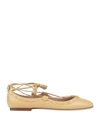 TOD'S TOD'S WOMAN BALLET FLATS LIGHT YELLOW SIZE 7.5 SOFT LEATHER,11841612DV 3