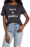 Sub_urban Riot Keep It Positive Mineral Wash Graphic Tee In Black
