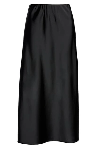 Wayf Dylan Midi Slip Skirt In Black
