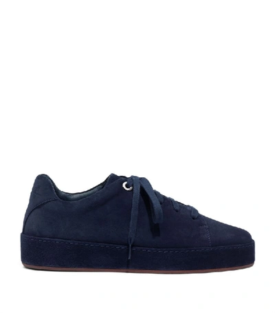 Loro Piana Nuages Suede Sneakers In Blue