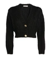 ALESSANDRA RICH CROPPED CABLE-KNIT CARDIGAN,15670014