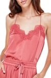 Cami Nyc The Racer Lace-trimmed Silk-charmeuse Camisole In Baked Clay