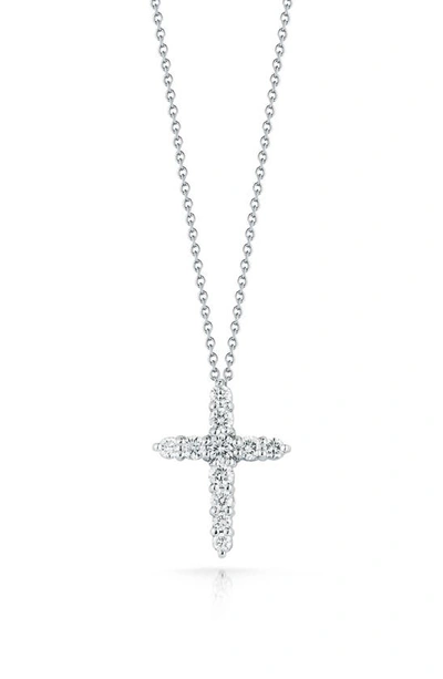 ROBERTO COIN TINY TREASURES DIAMOND CROSS PENDANT NECKLACE,001857AWCHX0