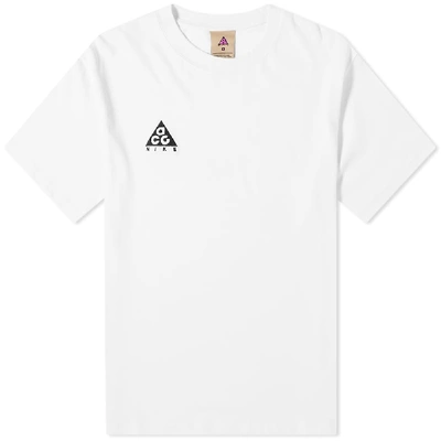 Nike Acg Embroidery Cotton T-shirt In Summit White