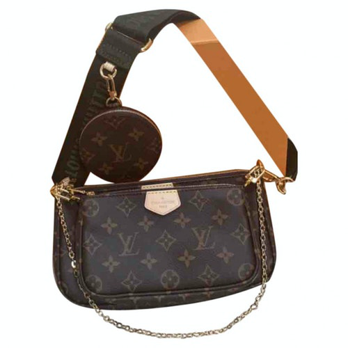 louis vuitton multi pochette brown strap purse Pre-Owned Louis Vuitton Multi Pochette Accessoires Brown Cloth Handbag | ModeSens