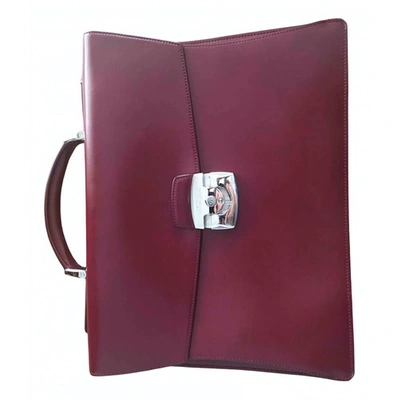 Pre-owned St Dupont Burgundy Leather Bags