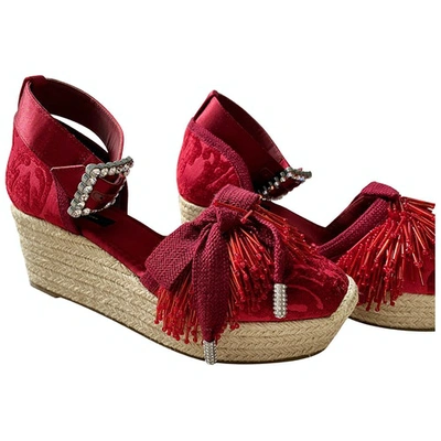 Pre-owned Marc Jacobs Red Cloth Espadrilles