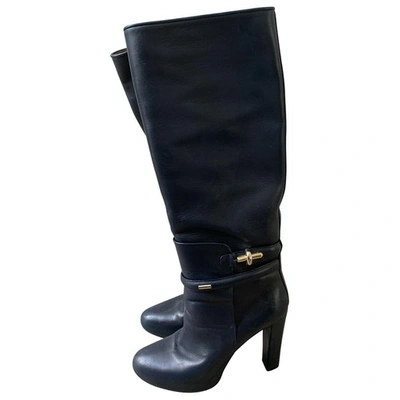 Pre-owned Balenciaga Navy Leather Boots
