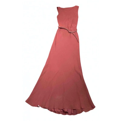 Pre-owned Ralph Lauren Burgundy Silk Dress