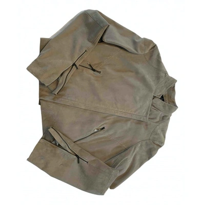Pre-owned Amanda Wakeley Grey Suede Leather Jacket