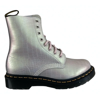 Pre-owned Dr. Martens' 1460 Pascal (8 Eye) Metallic Leather Boots