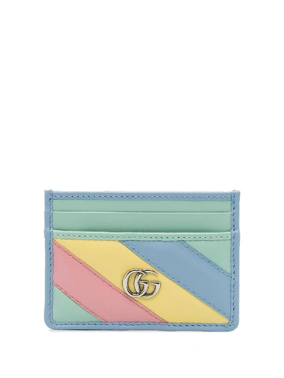 Gucci Multicoloured Marmont Leather Card Holder In Yellow