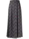 EMPORIO ARMANI ZIGZAG PRINT ELASTICATED WAIST SKIRT