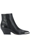 Sergio Rossi Pointed Leather Ankle Boots In Black