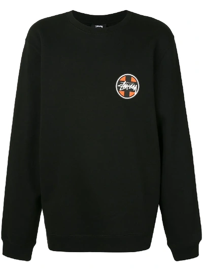 Stussy Cross Dot Logo Sweatshirt In Black